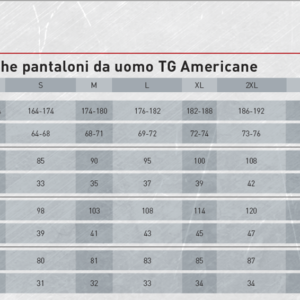 Misure anatomiche taglie americane U Power
