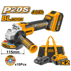 smer ang 115mm batt litio 20v 2batt bor caricab 10 dischi