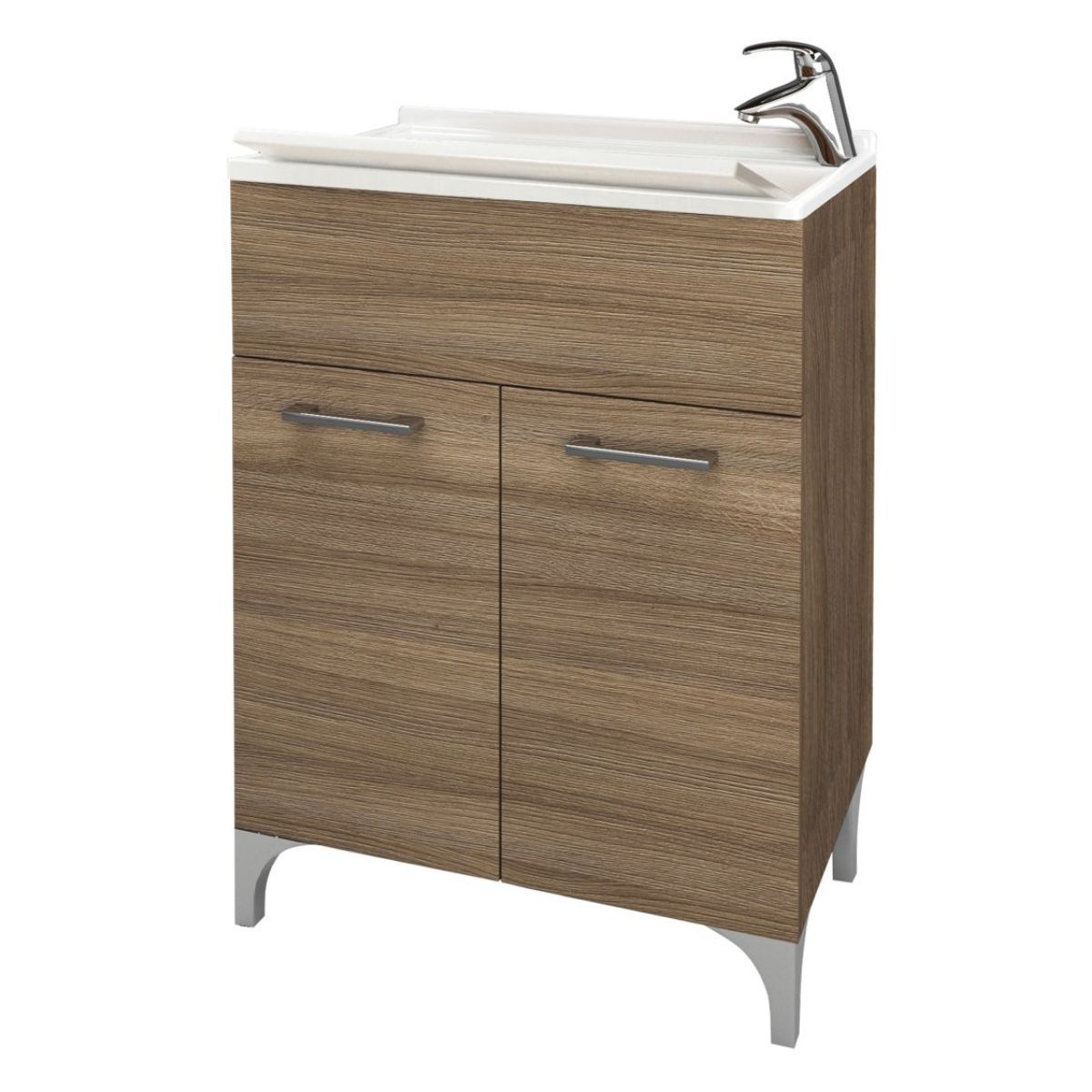 Savinidue 60 cm two-door smoked oak laundry unit 1