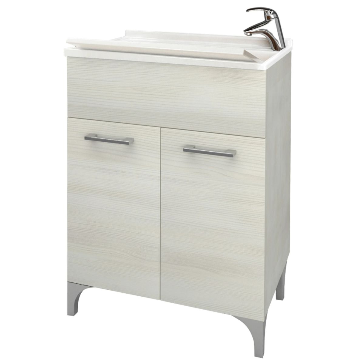 Mobile lavatoio Savinidue due ante rovere bianco 50 cm