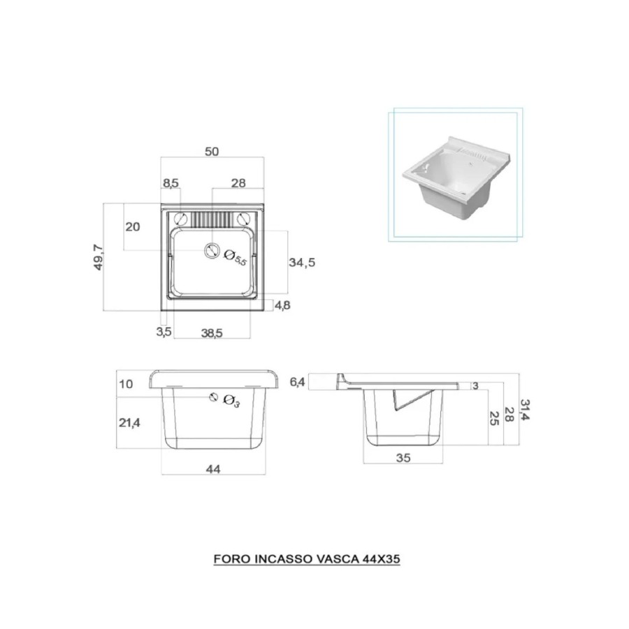 MARIANNA white oak 2-door sink, 50x50 cm